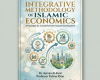 Book cover titled Integrative Methodology of Islamic Economics with icons for justice, ethical finance, sustainable development, poverty alleviation, and social welfare